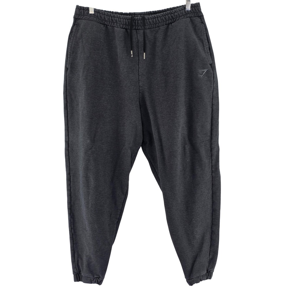Gymshark Pants Mens 2XL Gray French Terry Joggers Elastic Waist Pockets Casual
